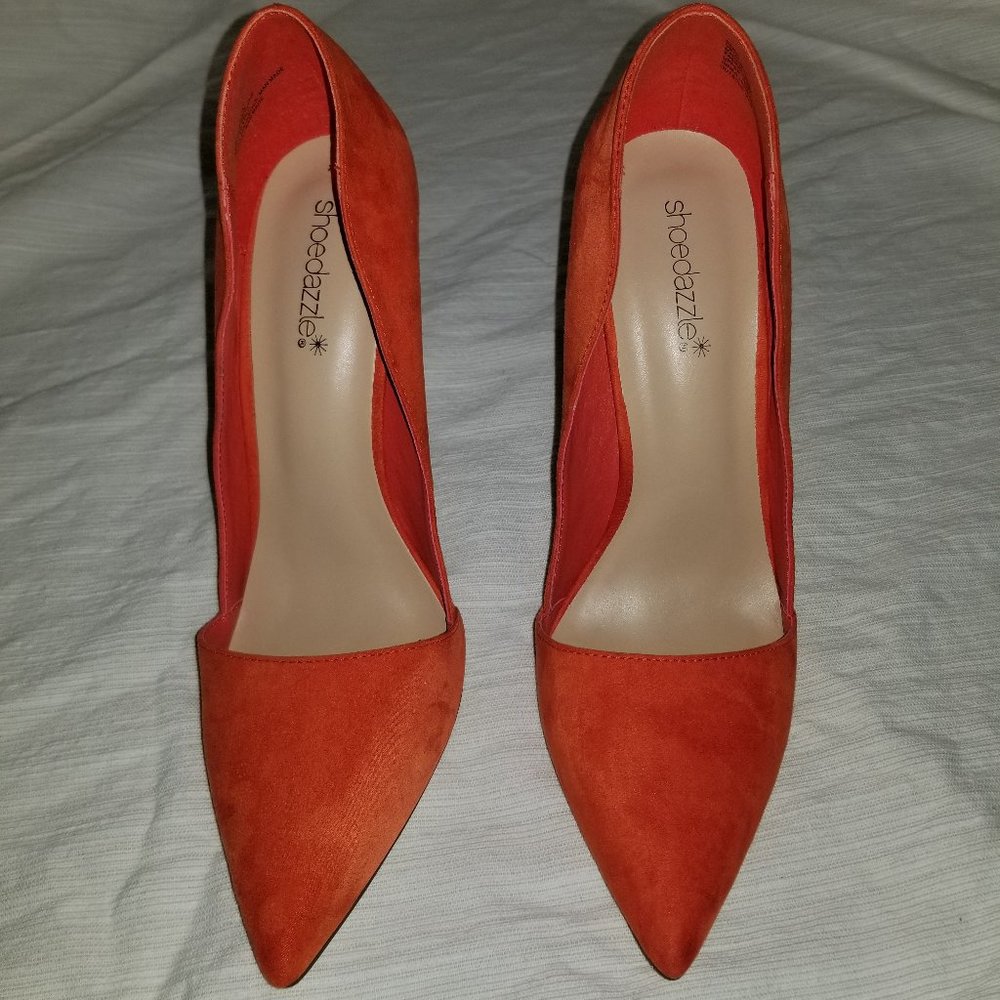 Orange Faux-Suede Pump - Size 10